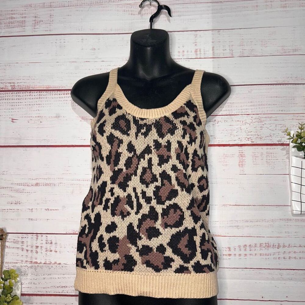 Umgee Boutique Cheetah Sweater Tank | Women’s Small